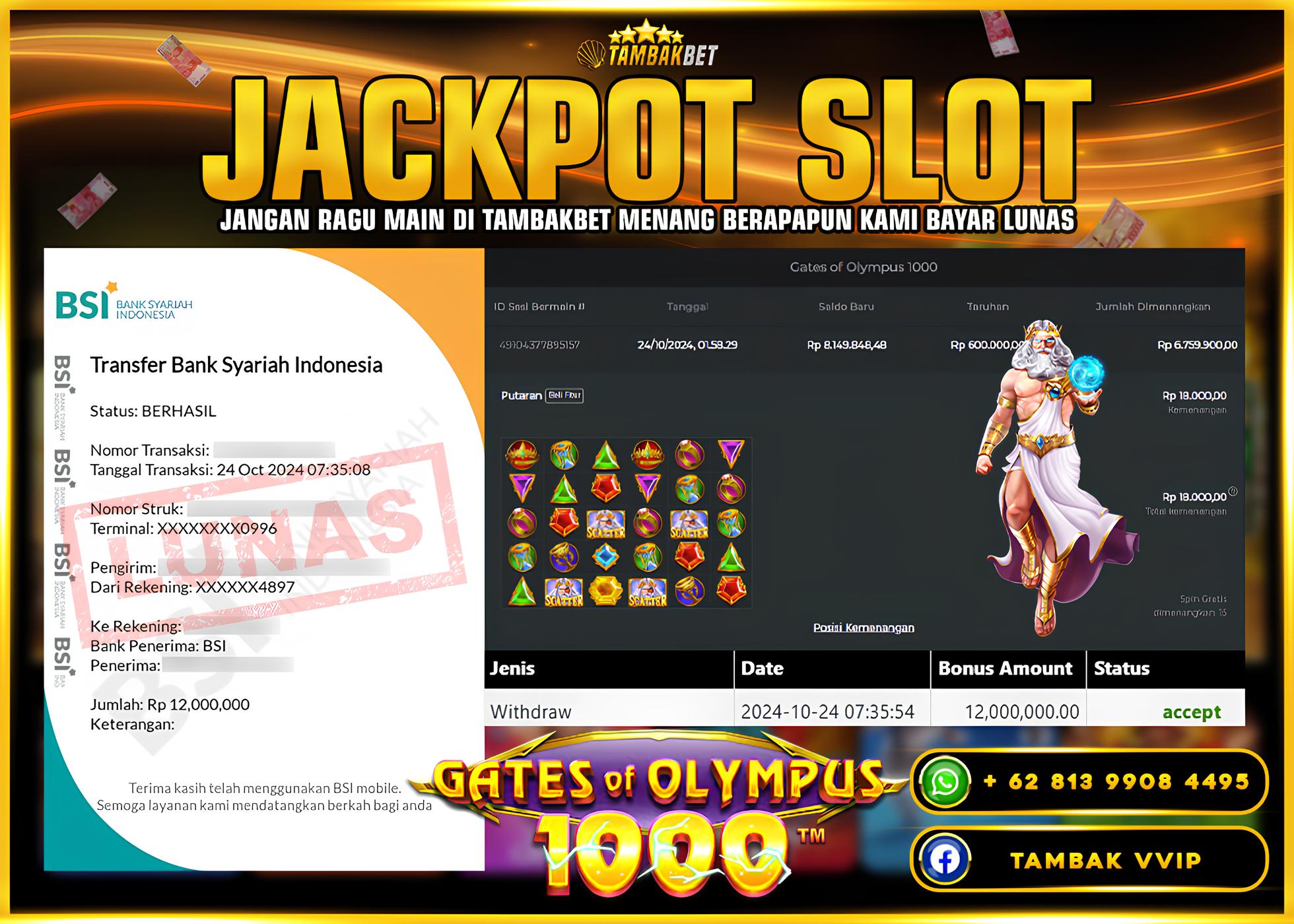 BUKTI JACKPOT SLOT GATES OF OLYMPUS 1000 DI TAMBAKBET